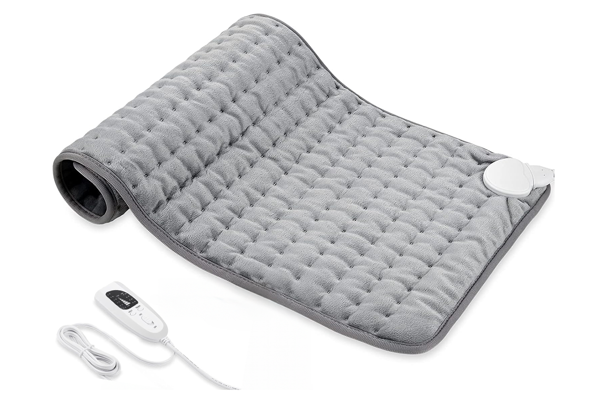 Close-up of electric hot heated blanket LED temperature control
