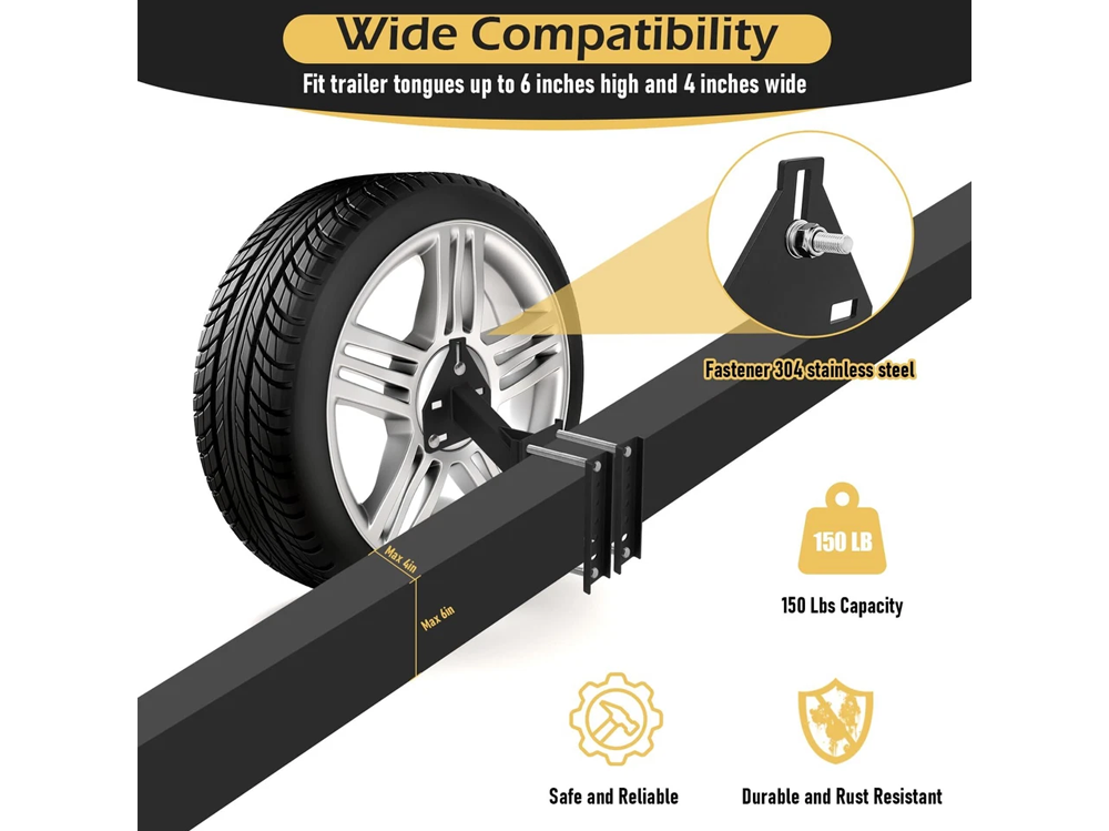 Trailer Wheel Bracket Spare Tire Carrier showing sturdy carbon steel construction