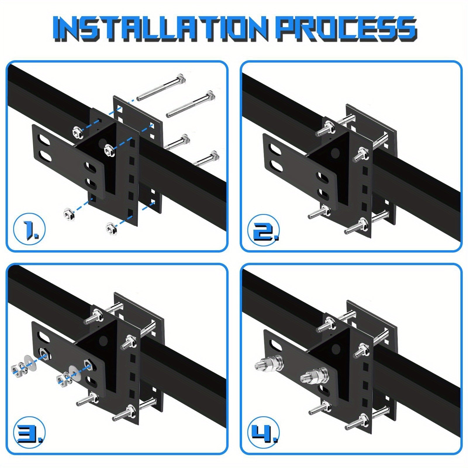 Rustproof Trailer Wheel Bracket Spare Tire Carrier with double-nut design detail