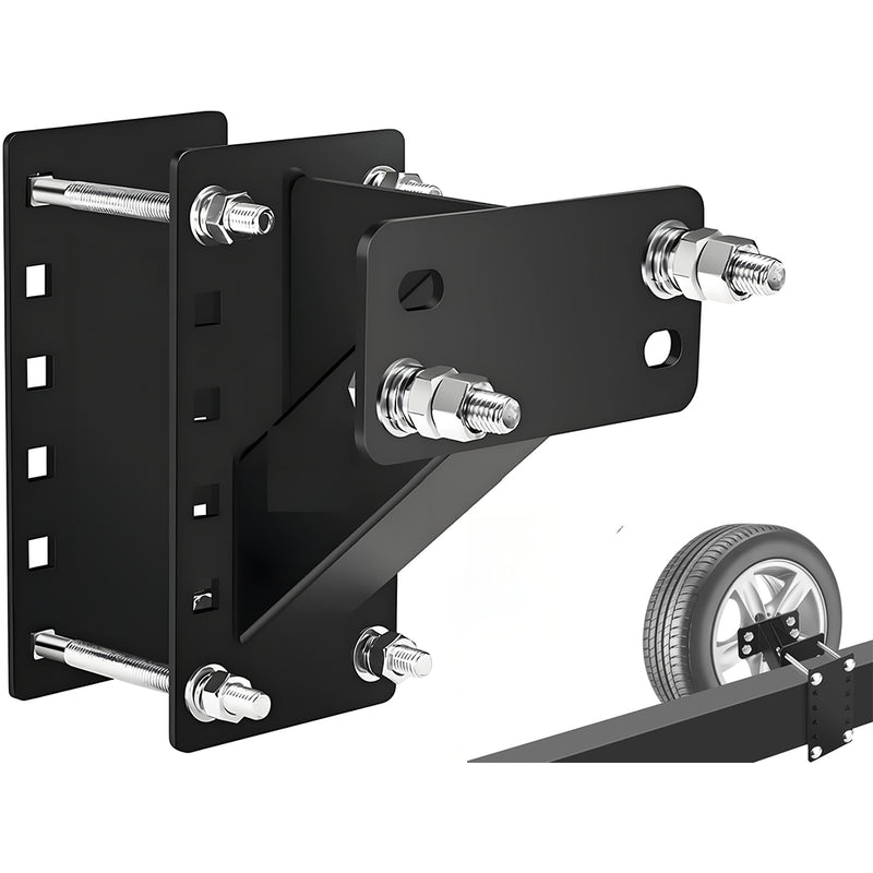 Trailer Wheel Bracket Spare Tire Carrier side view showing black powder-coated finish