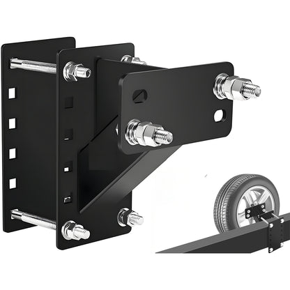 Trailer Wheel Bracket Spare Tire Carrier side view showing black powder-coated finish