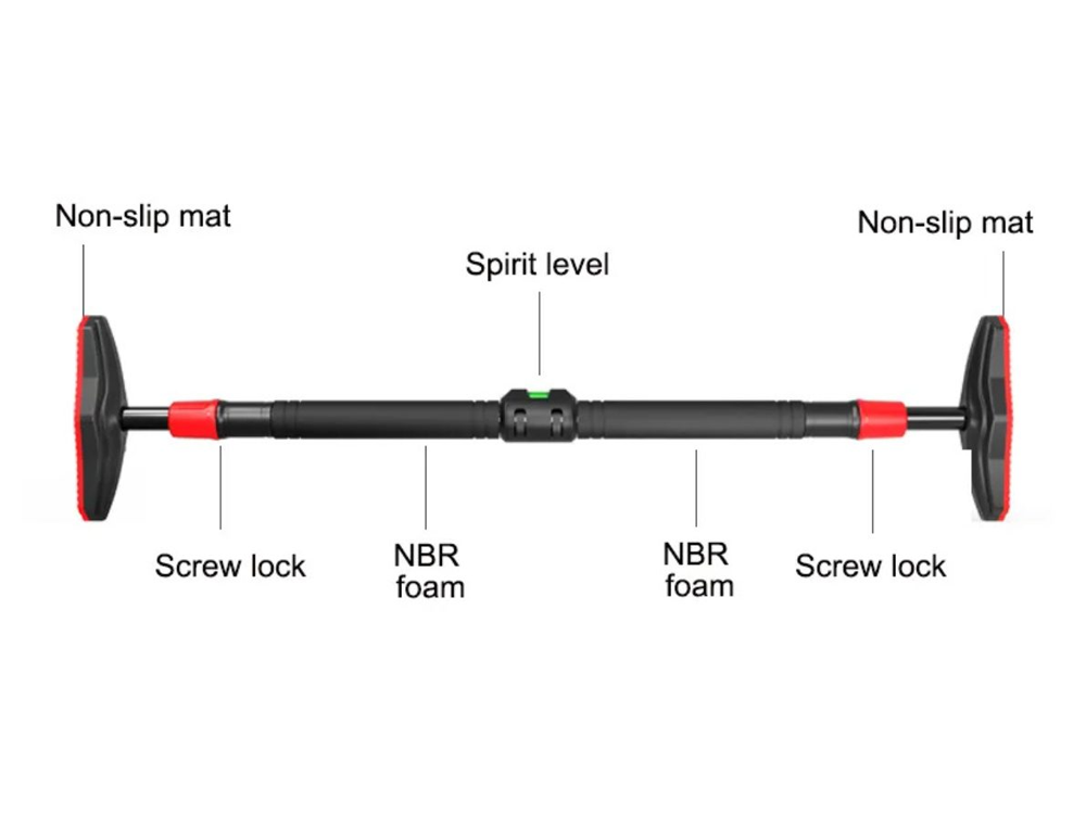 Pull up bar mounted without drilling on standard NZ door frame