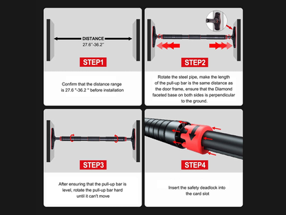 Pull up bar packaging including user manual and bar