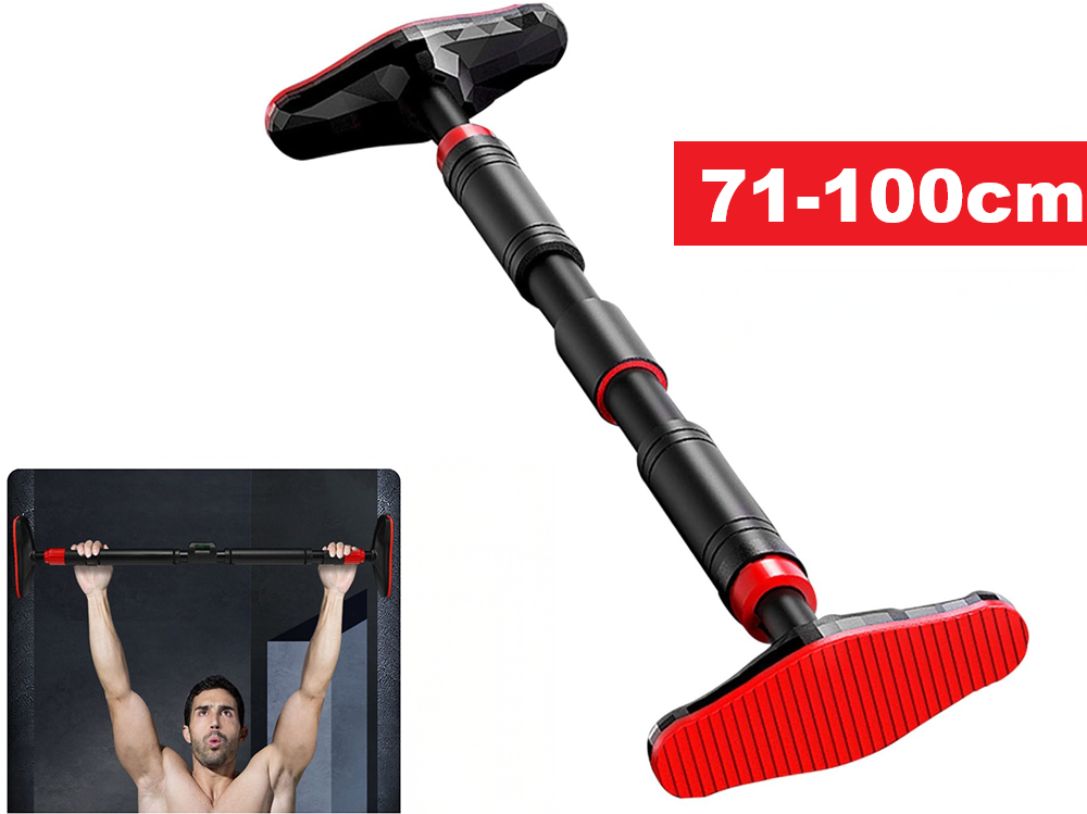 Chin up pull up bar with anti-skid mats protecting door frame