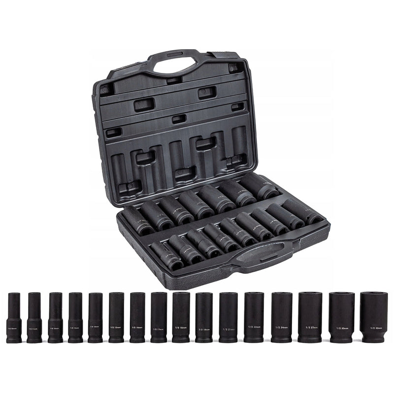 Deep Impact Socket Set 16 PCS showing all socket sizes