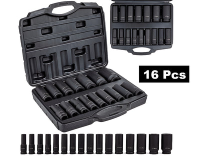 16 PCS Deep Impact Socket Set