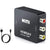 HDMI to RCA converter adapter front view showing black ABS casing