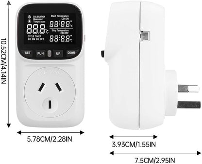 Digital temperature controller timer with user manual and packaging