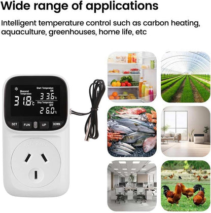 Digital temperature controller timer with user manual and packaging
