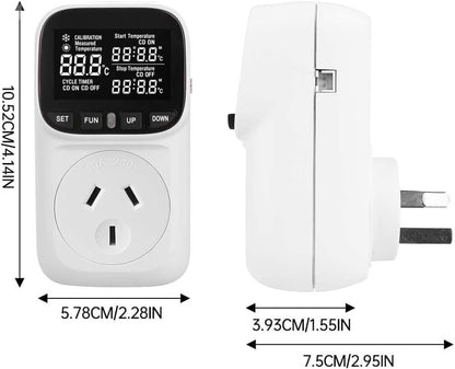 Digital temperature controller timer with user manual and packaging