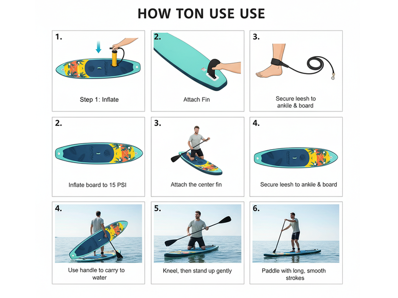 11ft' Inflatable Stand Up Paddle Board Surfboard SUP