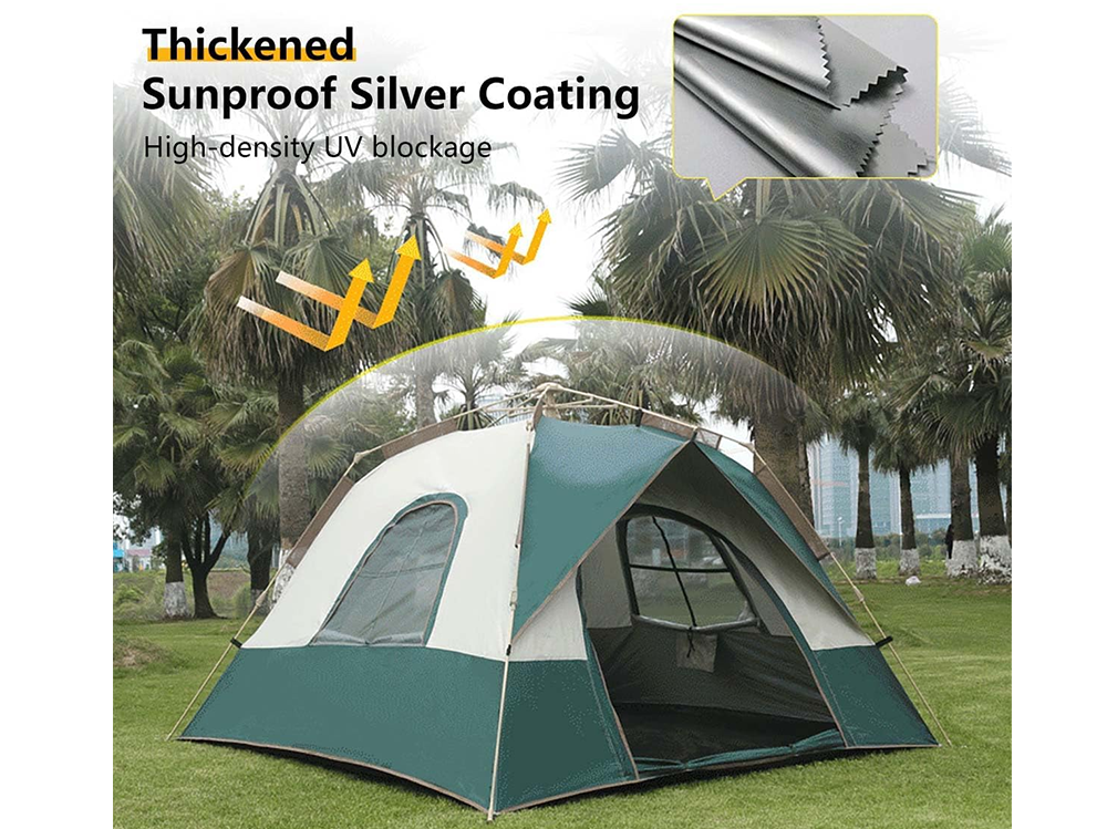 Camping tent 3-5 person with wind ropes and ground pegs attached