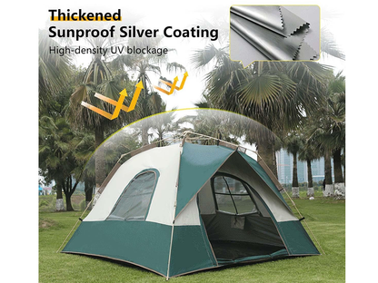 Camping tent 3-5 person with wind ropes and ground pegs attached