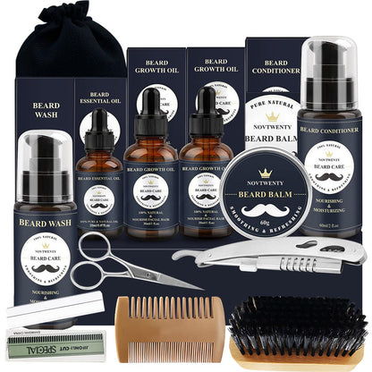 Essential oil bottle from beard grooming kit set