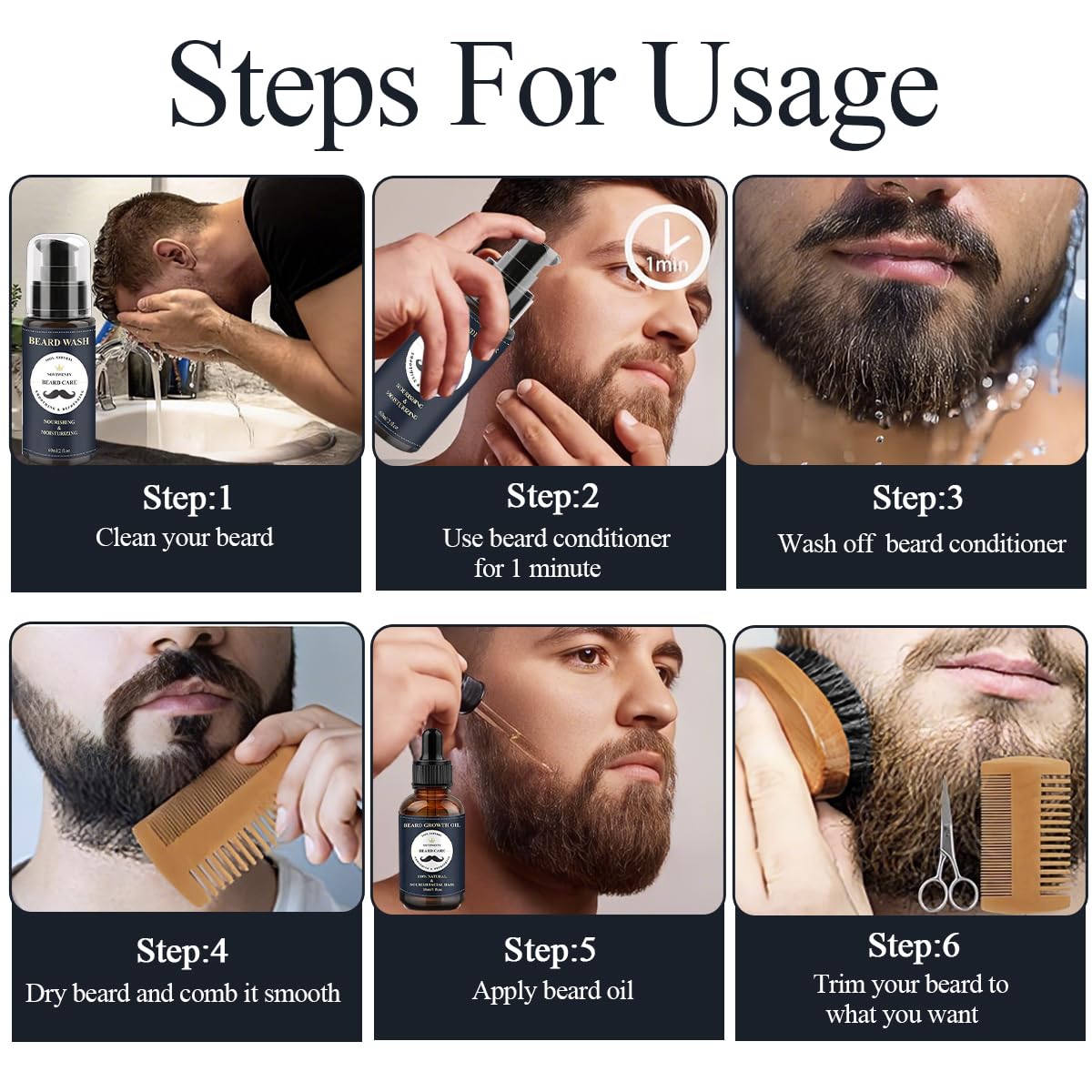 Storage bag holding all beard grooming kit tools
