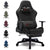 DKRA gaming chair black faux suede front view