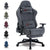 Side view of DKRA gaming chair showing adjustable armrests in grey