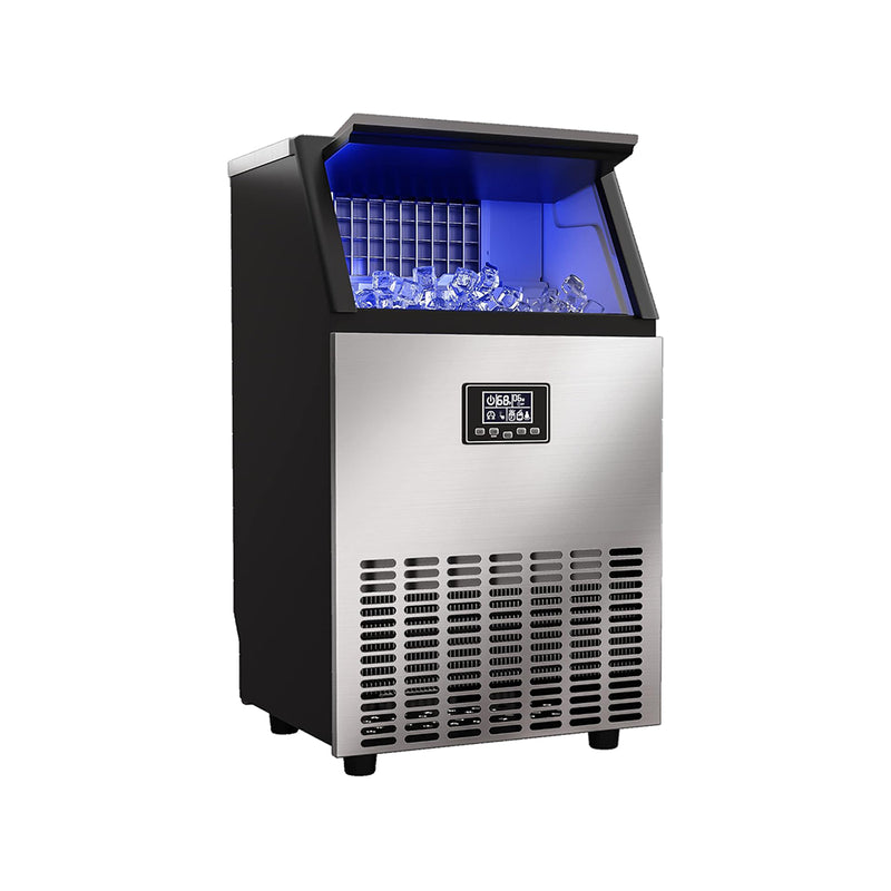 Commercial ice cube maker front view with digital LED control panel