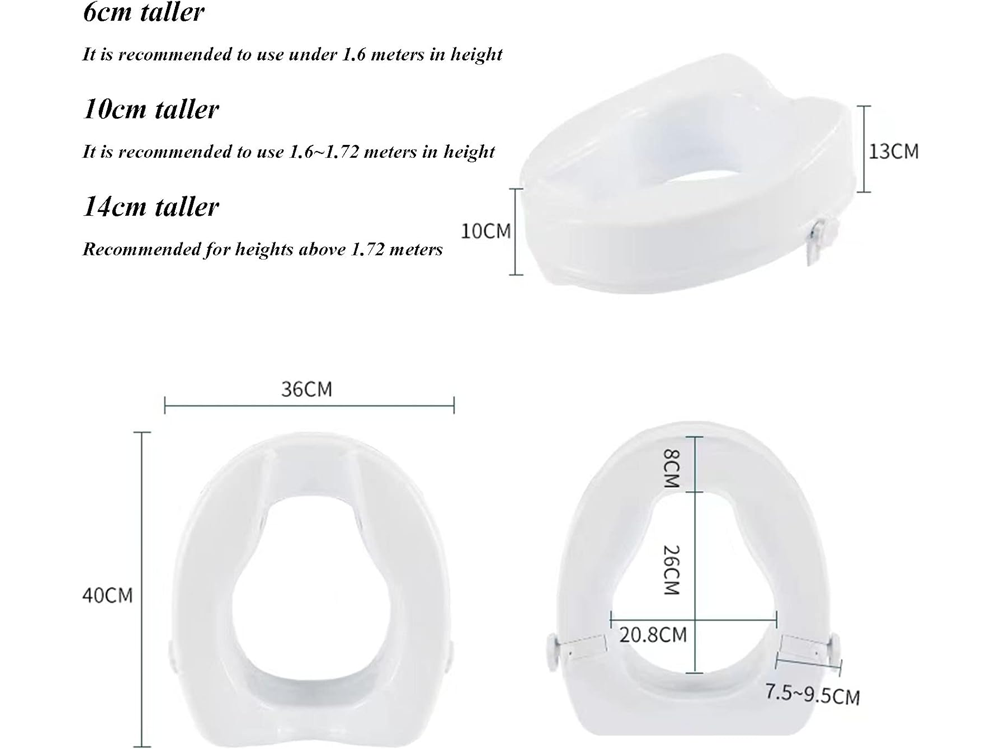 Top angle of raised toilet seat with lid showing integrated lid