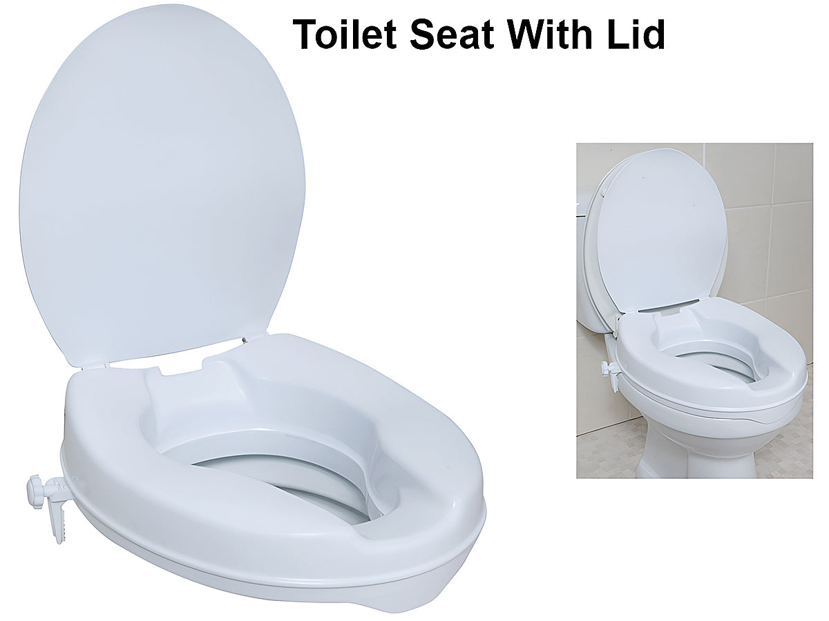 Raised Toilet Seat With Lid