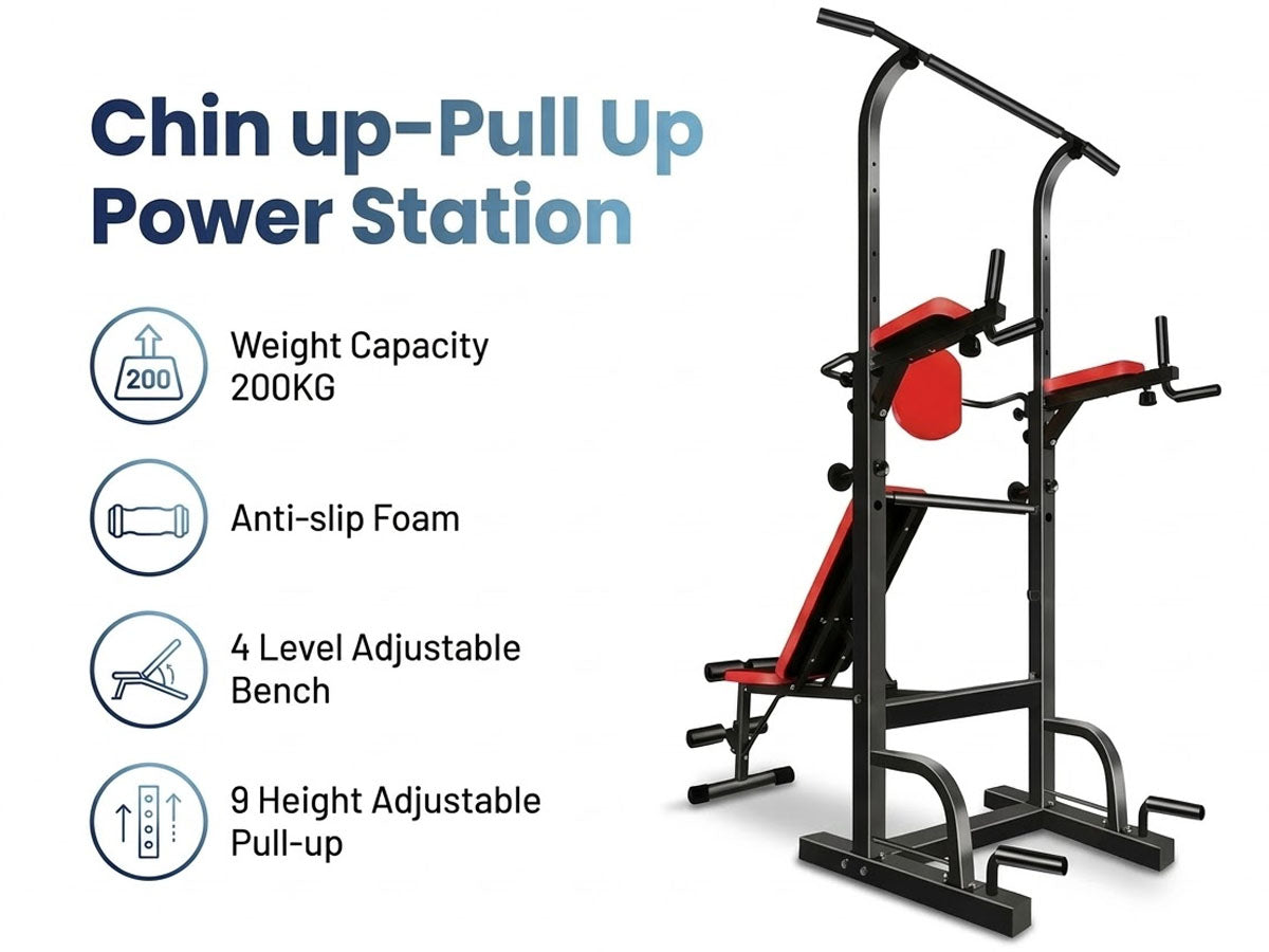 Power Tower Dip Station – Heavy Duty Multi-Function Strength Training Tower