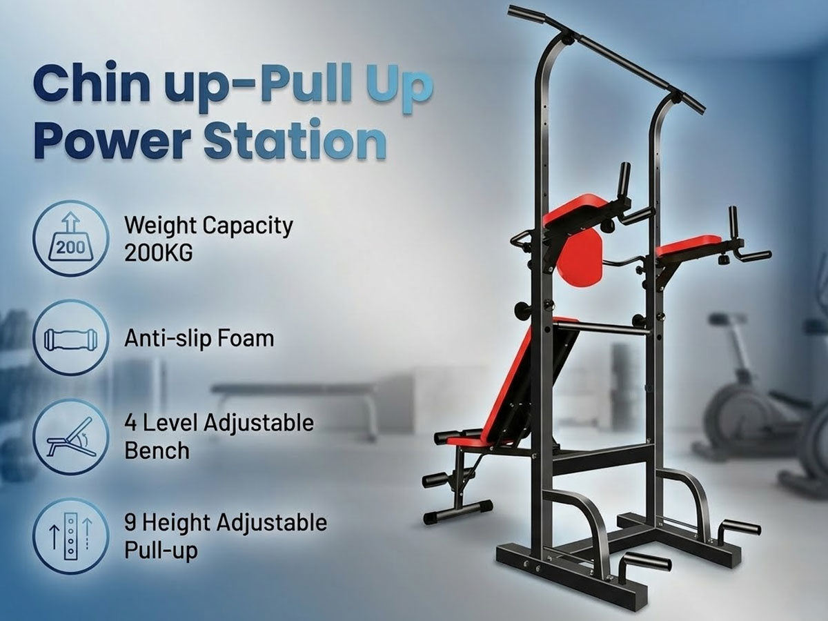 Power Tower Dip Station – Heavy Duty Multi-Function Strength Training Tower