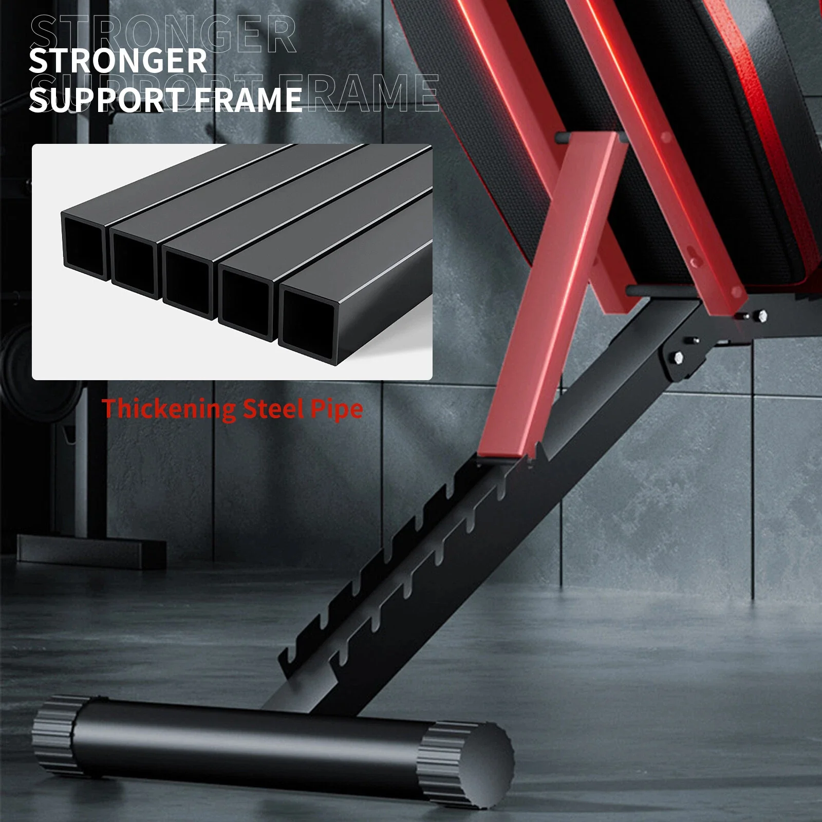 Weight bench cushion thickness detail with high resilience foam