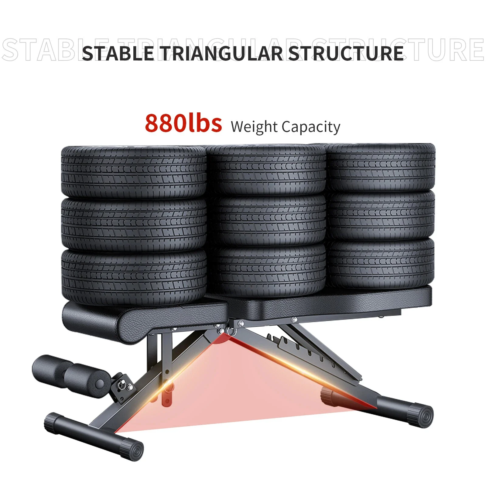 Foldable adjustable weight bench with rope accessory included