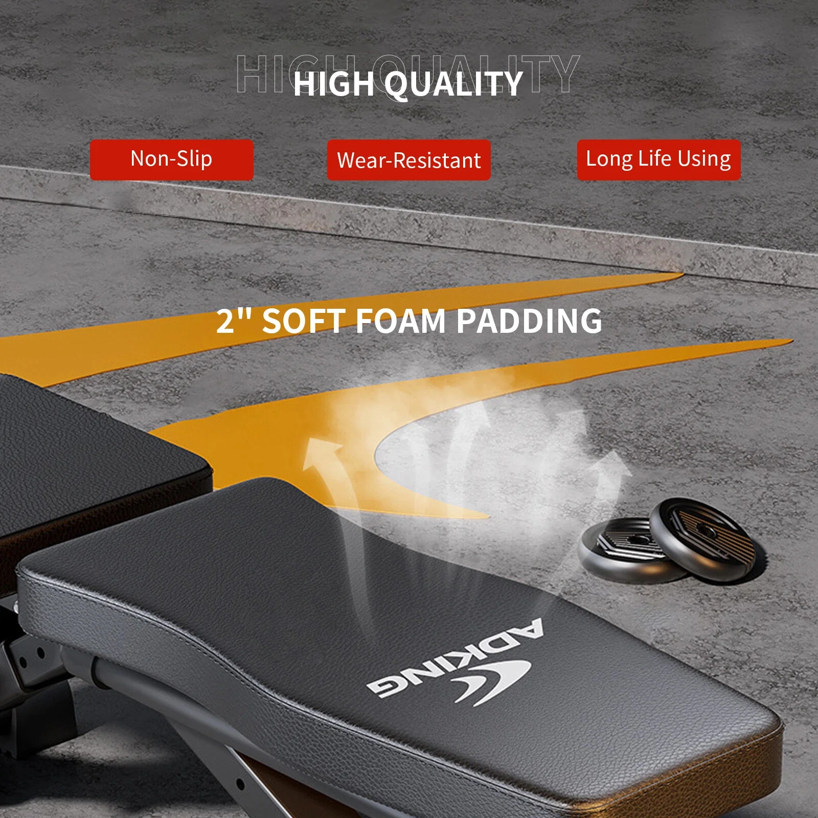 Foldable adjustable weight bench with rope accessory included