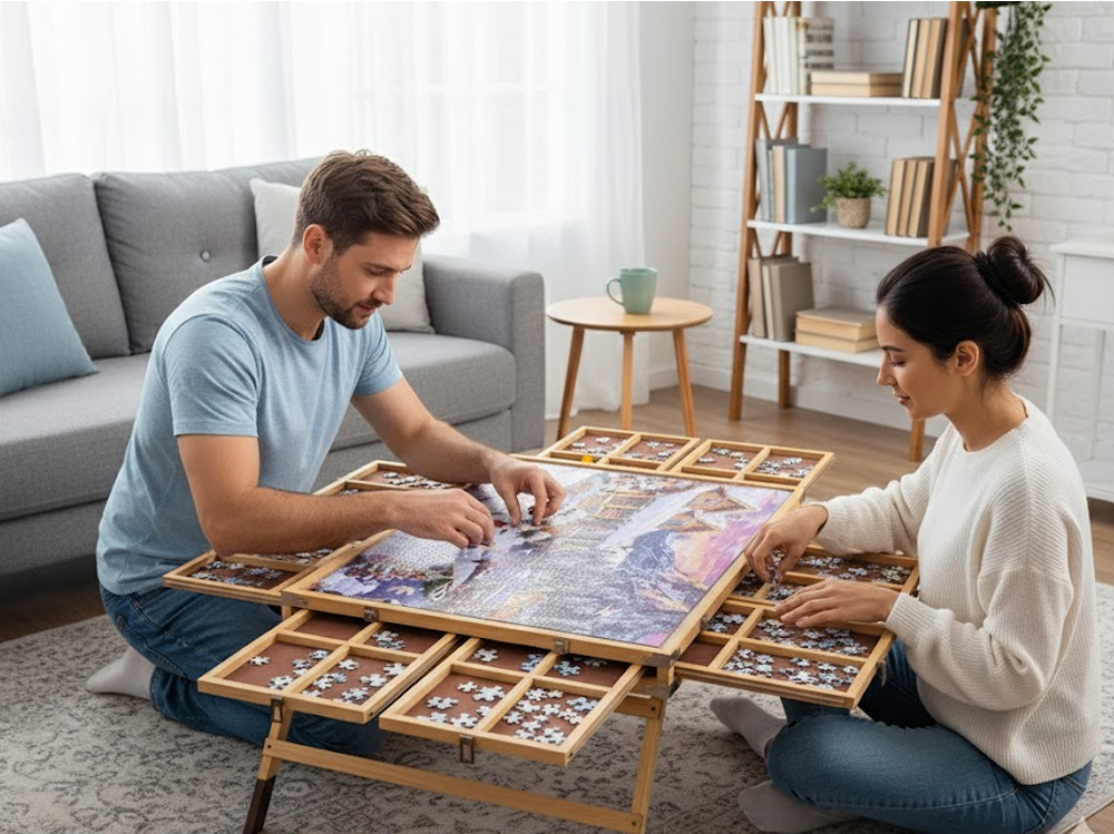 Jigsaw Puzzle Table with Drawers 1500 Pieces