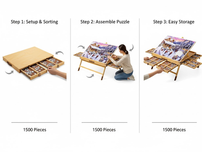Jigsaw Puzzle Table with Drawers 1500 Pieces