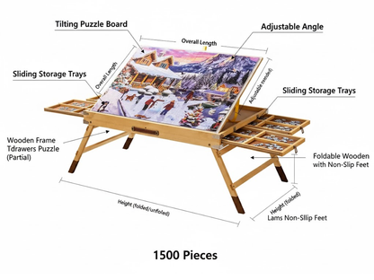 Jigsaw Puzzle Table with Drawers 1500 Pieces