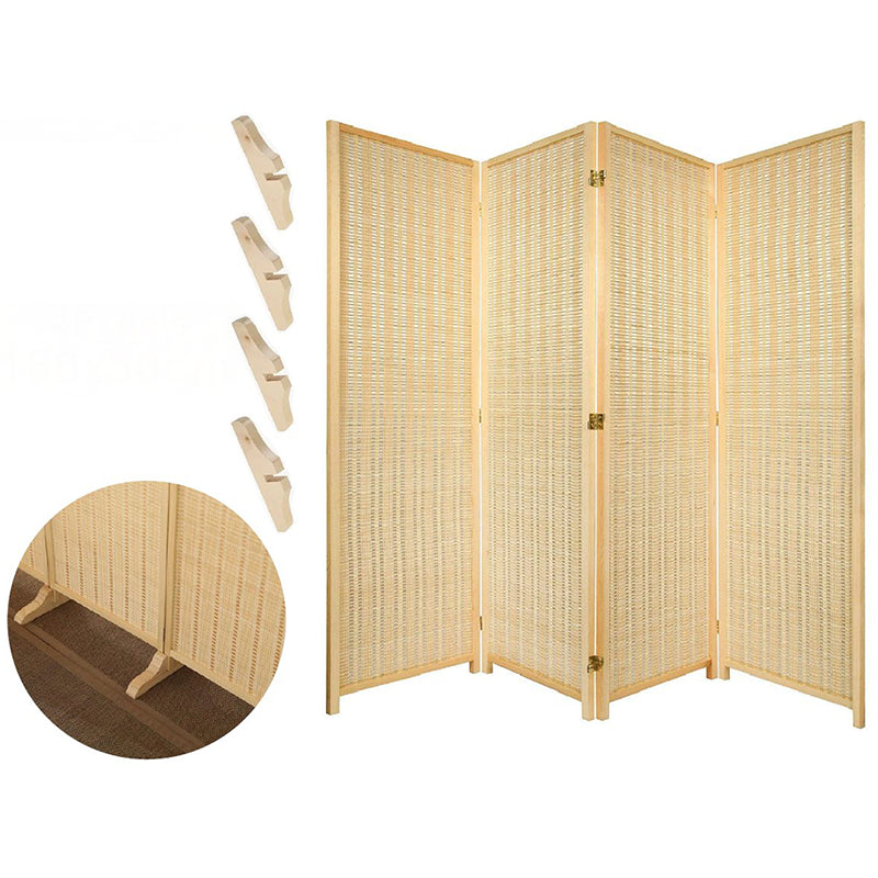 Room divider folding screen showing natural bamboo texture
