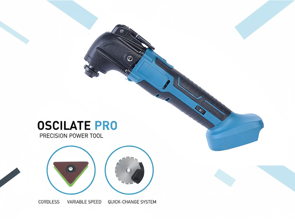 Oscillating multi tool showing 18V battery slot