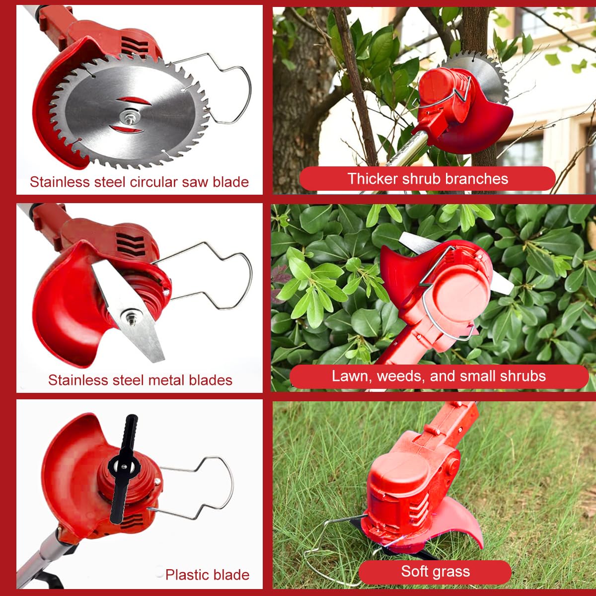 Lawn Mower Cordless Weed Cutter Garden Trimmer