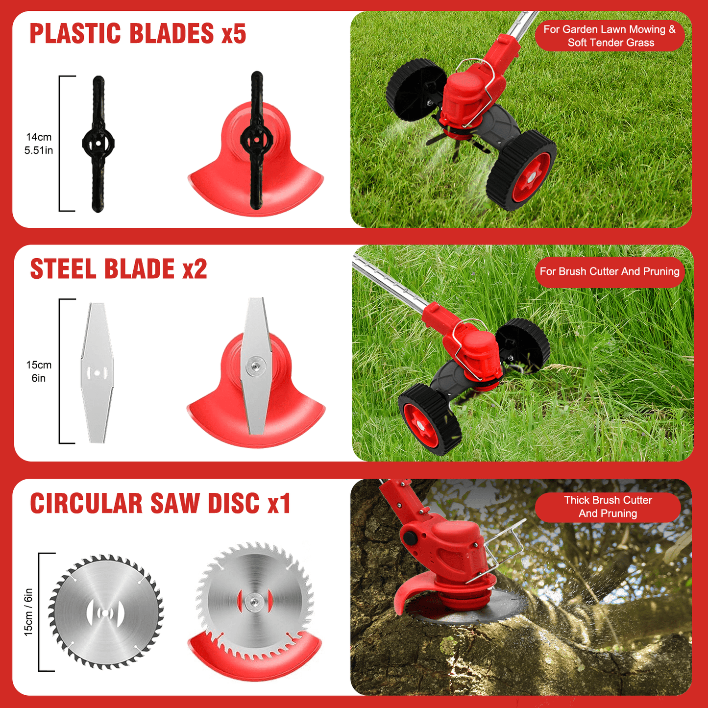 Lawn Mower Cordless Weed Cutter Garden Trimmer