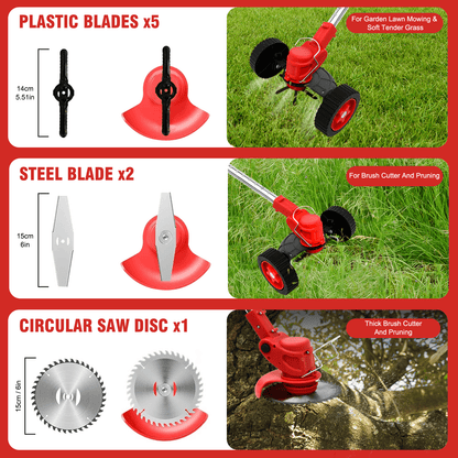 Lawn Mower Cordless Weed Cutter Garden Trimmer