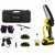 Mini Chain saw Cordless Power Chain saw 6 Inch yellow body side view