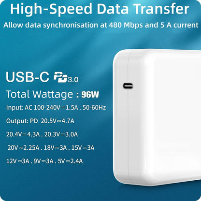 96W USB C Charger for Mac-Book Pro 2021-2018