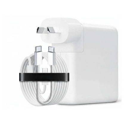 140W USB C replacement MacBook charger front view in white
