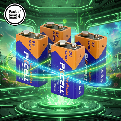 Close-up of 9V Battery pack of 4 terminals for device connection
