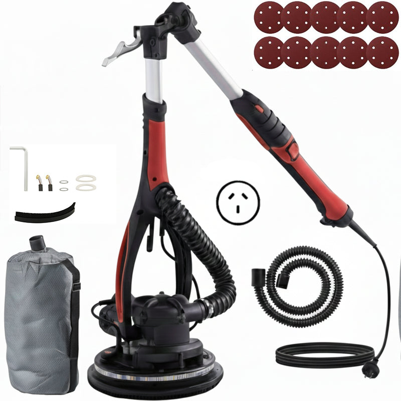 Electric drywall sander 800W showing extendable aluminium handle