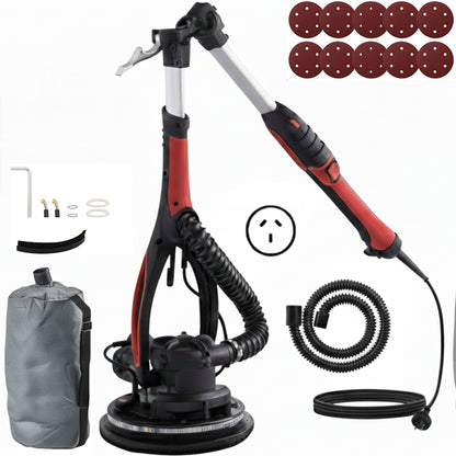 Electric drywall sander 800W showing extendable aluminium handle