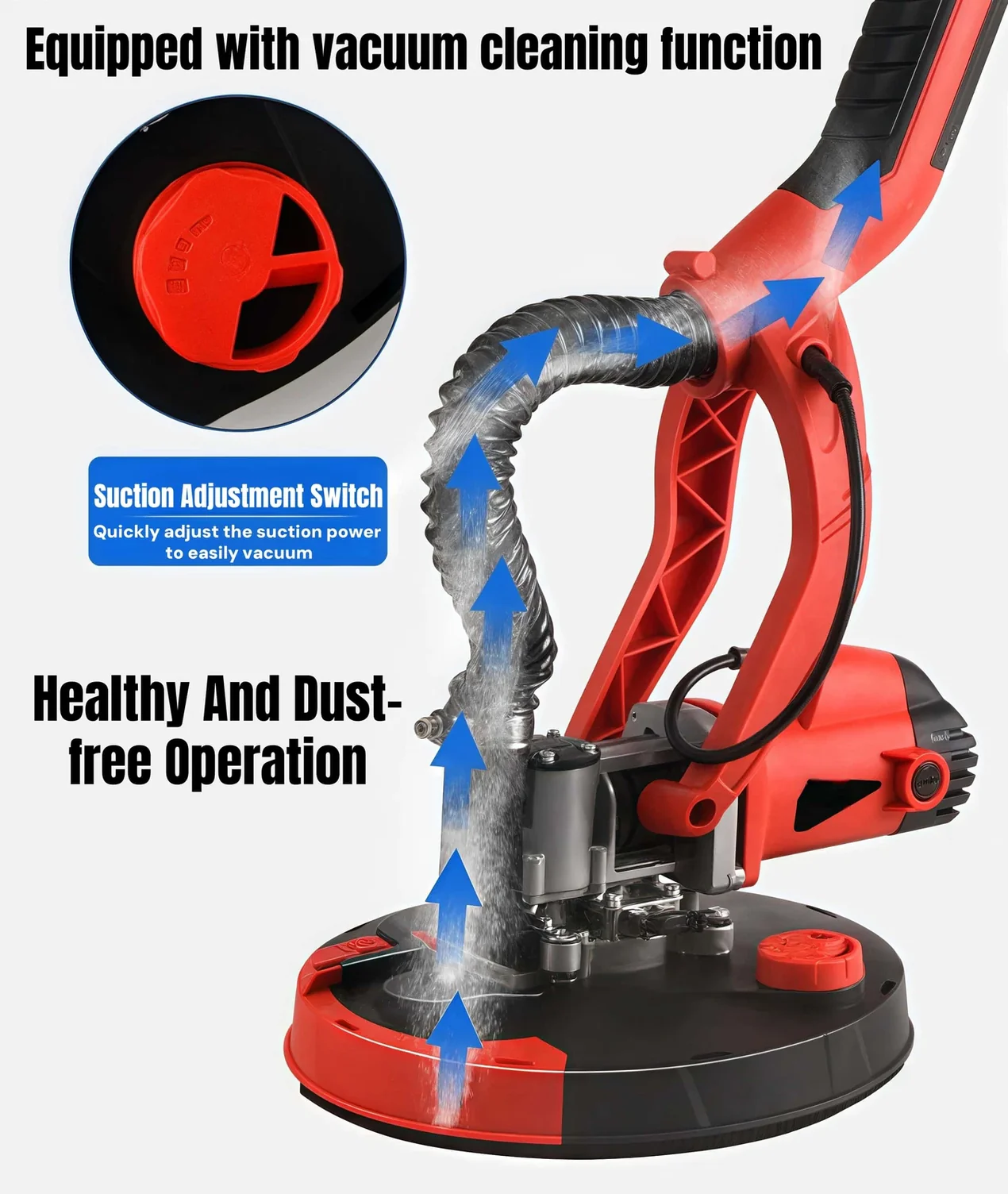 Electric drywall sander 800W with hook and loop sanding pad