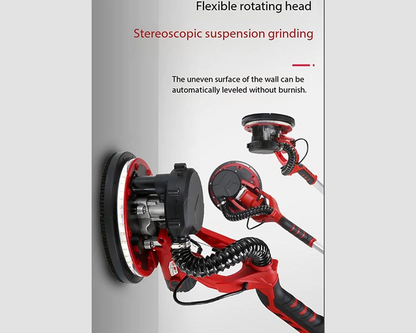 Electric drywall sander 800W in use on interior plaster wall
