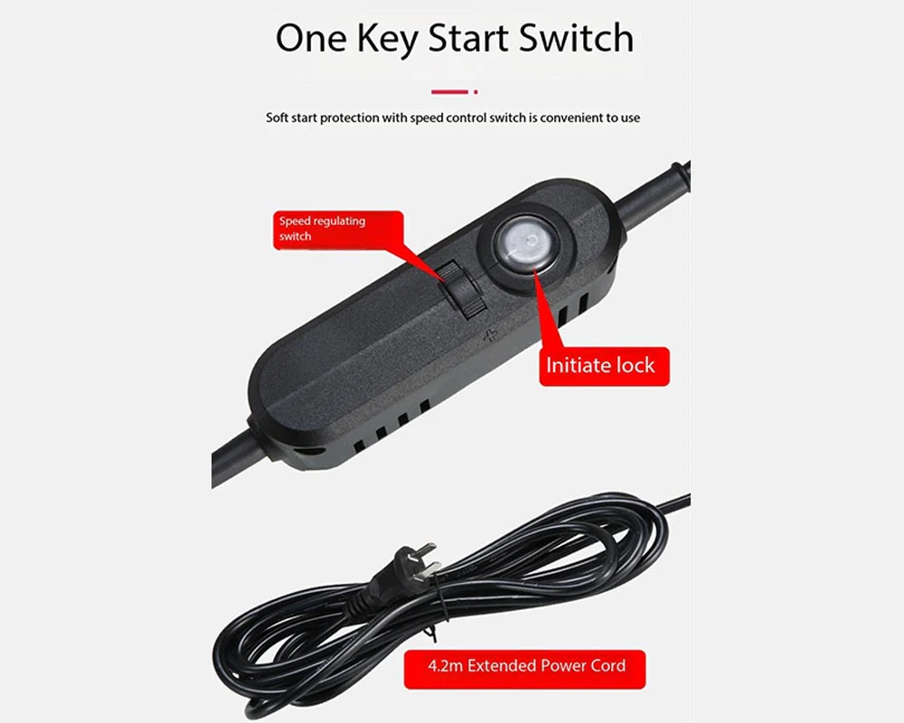 Electric drywall sander 800W in use on interior plaster wall