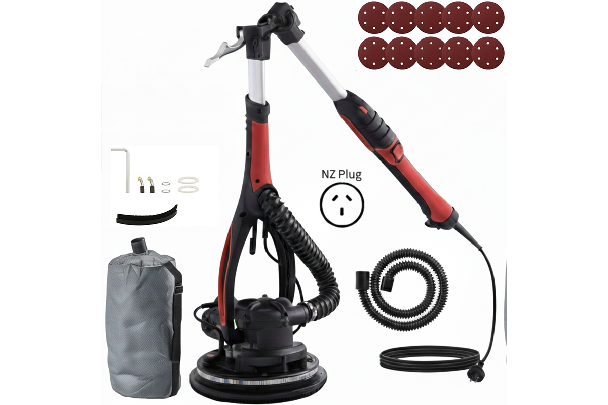 Close-up of sanding disc on electric drywall sander 800W