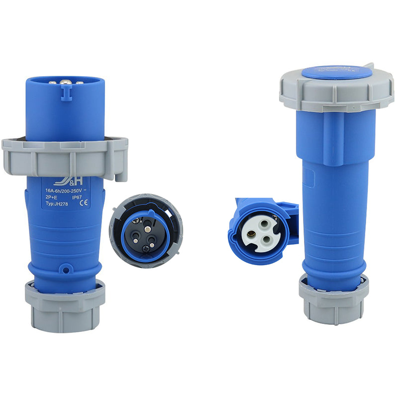 Caravan lead connector plug front view showing male connector