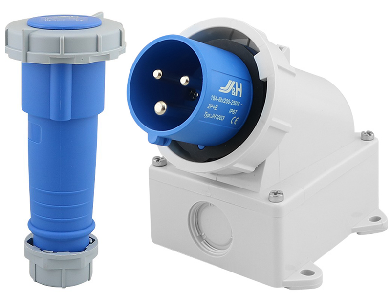 IP67 Caravan Lead Connector Plug Female and Male Inlets 16A