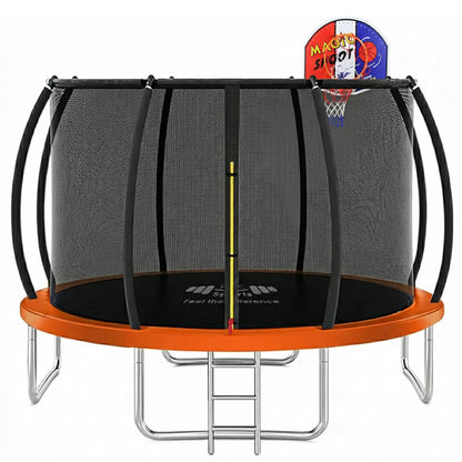 12FT trampoline round with safety net and galvanised steel frame